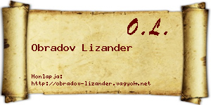 Obradov Lizander névjegykártya